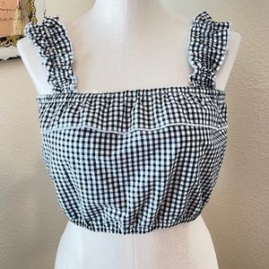 LA Hearts Gingham Ruffle Top